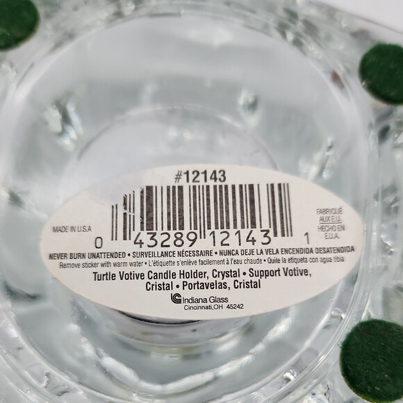 Vintage Indiana Glass Turtle Crystal Clear Candle Votive Holder USA Gift #12143 - Picture 7 of 10